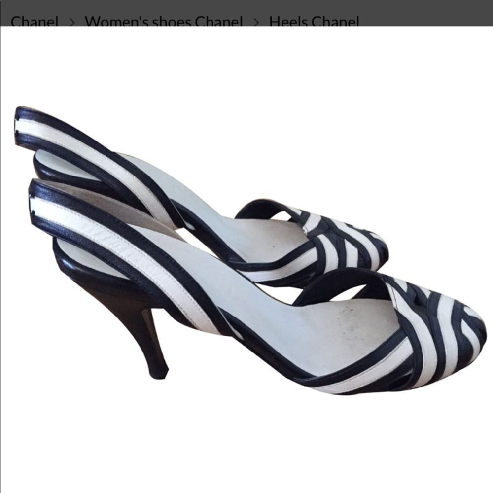 👠 Chanel slingback pumps 34.5C Lanyard on the back CHANEL logo timeless …